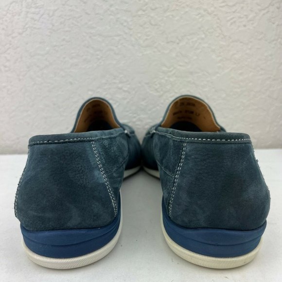Johnston & Murphy Mens Sheepskin Dark Blue Leather Slip On Loafers Size 9.5